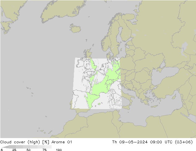 云 (中) Arome 01 星期四 09.05.2024 09 UTC