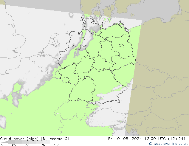 vysoký oblak Arome 01 Pá 10.05.2024 12 UTC