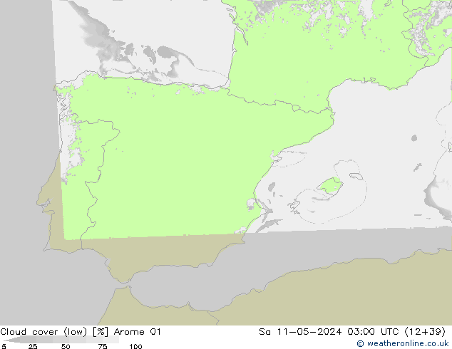 Bulutlar (düşük) Arome 01 Cts 11.05.2024 03 UTC