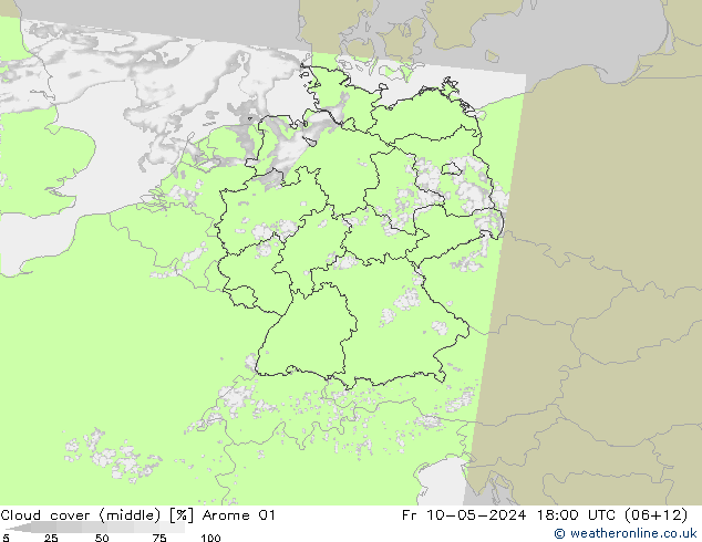 oblačnosti uprostřed Arome 01 Pá 10.05.2024 18 UTC