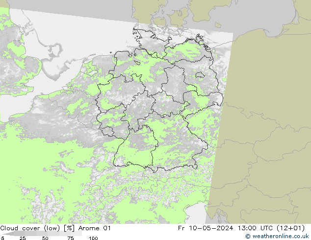 云 (低) Arome 01 星期五 10.05.2024 13 UTC