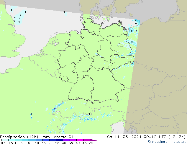 Yağış (12h) Arome 01 Cts 11.05.2024 12 UTC