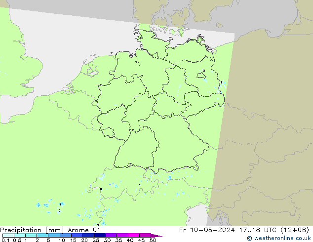 降水 Arome 01 星期五 10.05.2024 18 UTC