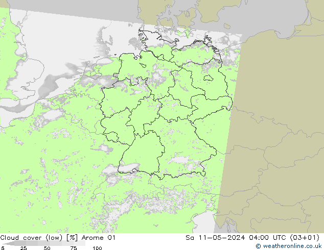 云 (低) Arome 01 星期六 11.05.2024 04 UTC