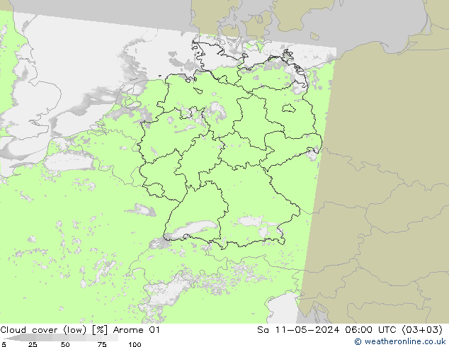 云 (低) Arome 01 星期六 11.05.2024 06 UTC