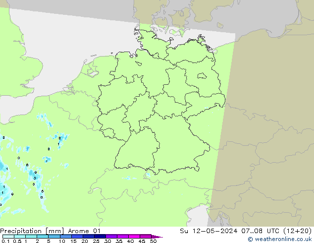 Precipitation Arome 01 Su 12.05.2024 08 UTC