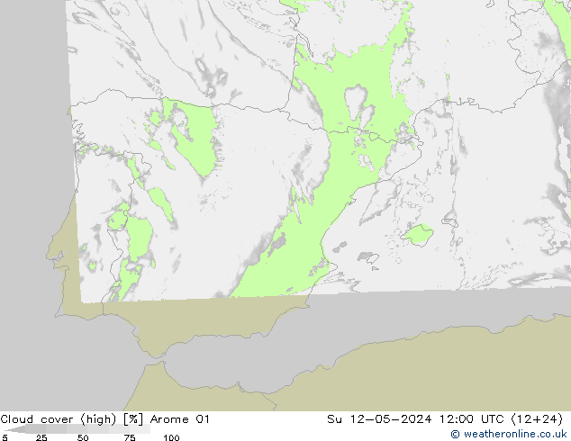 zachmurzenie (wysokie) Arome 01 nie. 12.05.2024 12 UTC