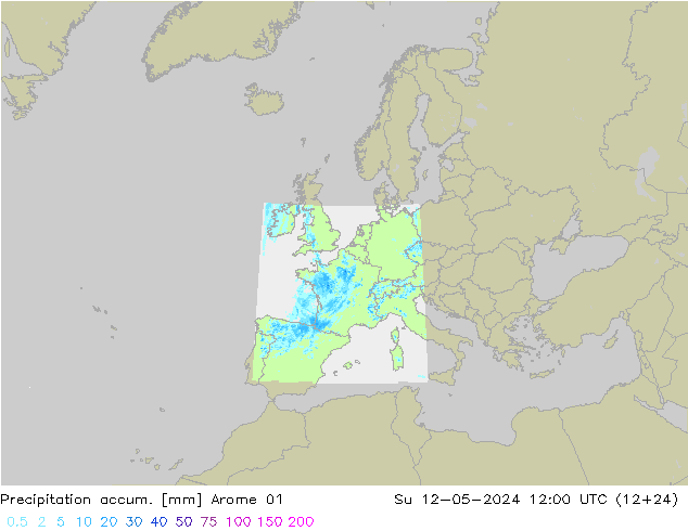 Precipitation accum. Arome 01 dom 12.05.2024 12 UTC