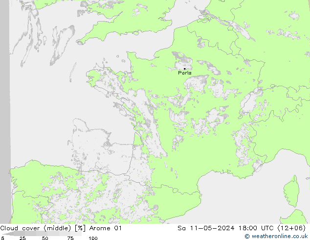 Nuages (moyen) Arome 01 sam 11.05.2024 18 UTC