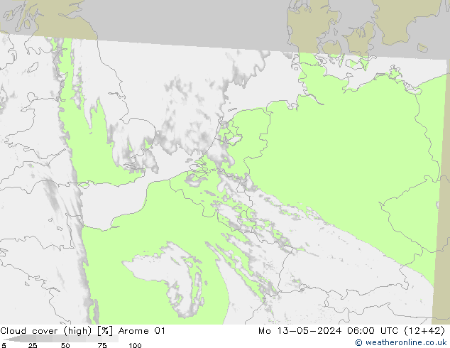 Wolken (hohe) Arome 01 Mo 13.05.2024 06 UTC