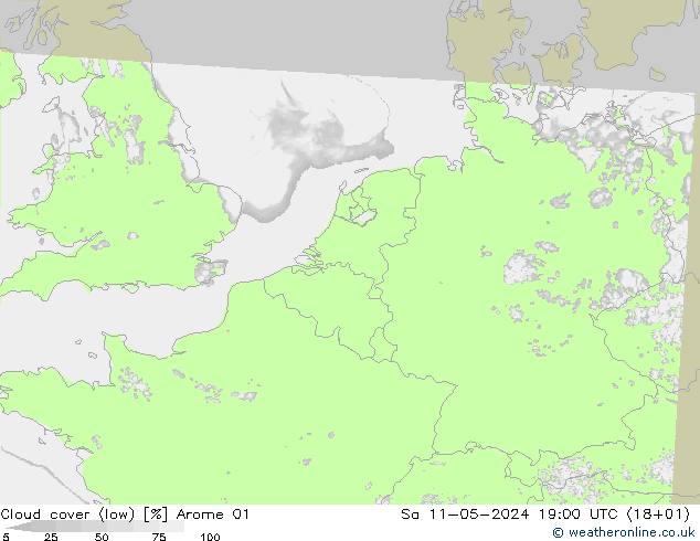 云 (低) Arome 01 星期六 11.05.2024 19 UTC