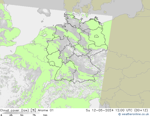 云 (低) Arome 01 星期日 12.05.2024 12 UTC