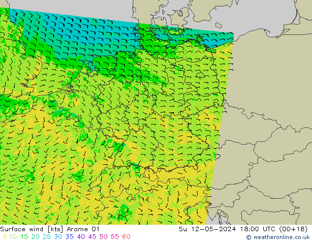 Surface wind Arome 01 Su 12.05.2024 18 UTC