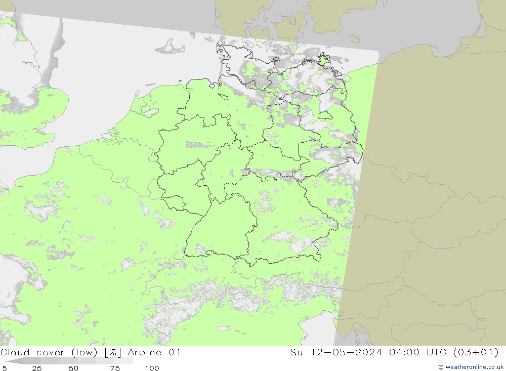 云 (低) Arome 01 星期日 12.05.2024 04 UTC