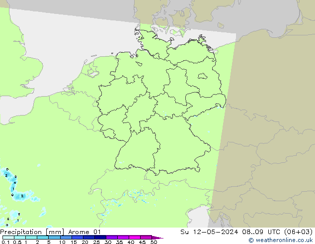 Precipitación Arome 01 dom 12.05.2024 09 UTC