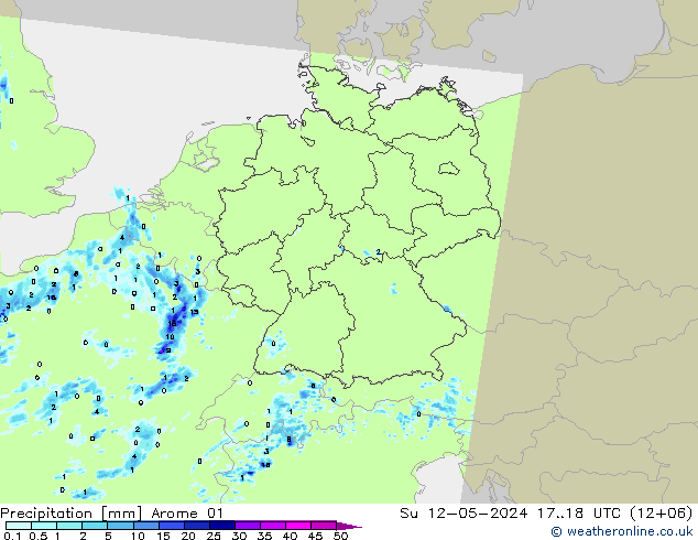 降水 Arome 01 星期日 12.05.2024 18 UTC