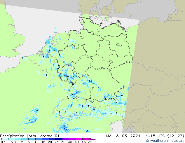 Precipitation Arome 01 Mo 13.05.2024 15 UTC
