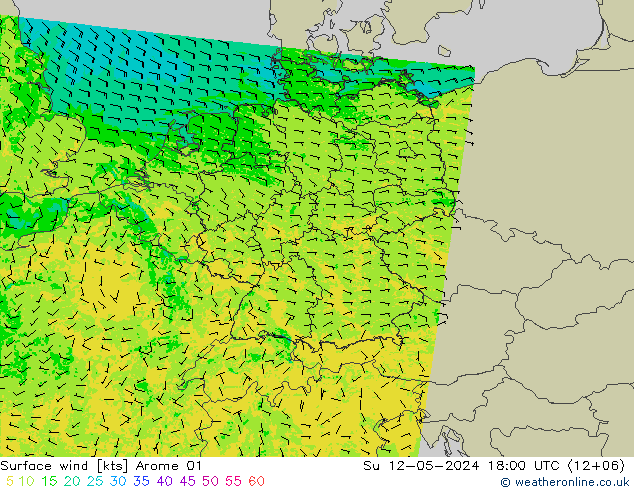 Surface wind Arome 01 Su 12.05.2024 18 UTC