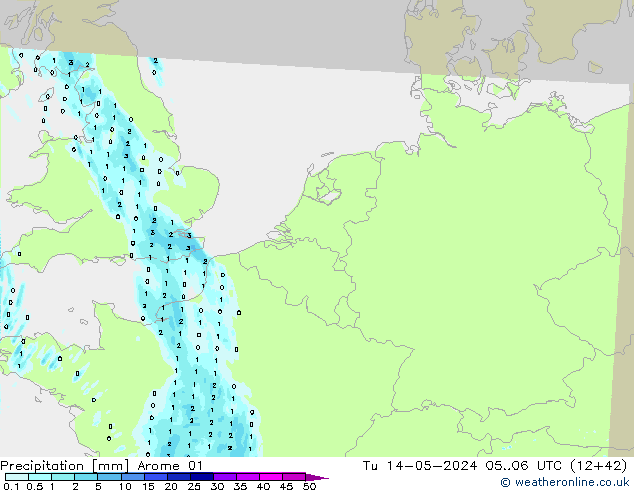 Yağış Arome 01 Sa 14.05.2024 06 UTC