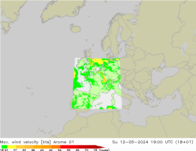 Windböen Arome 01 So 12.05.2024 19 UTC