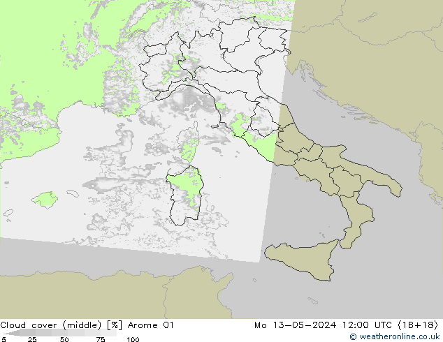 Bewolking (Middelb.) Arome 01 ma 13.05.2024 12 UTC
