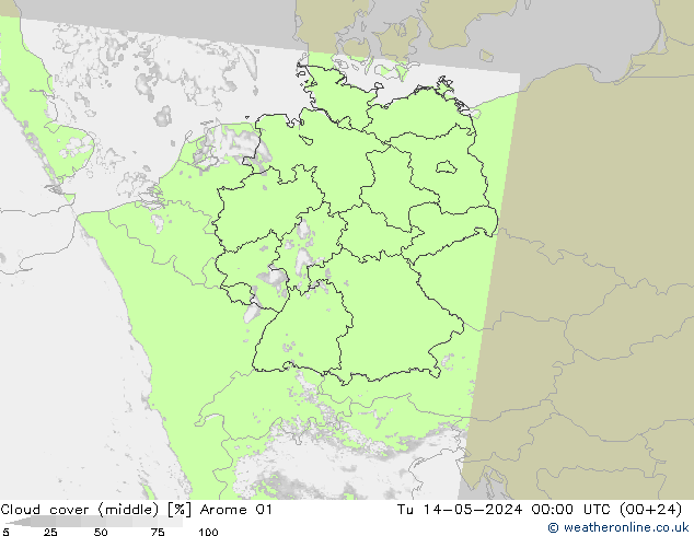 Wolken (mittel) Arome 01 Di 14.05.2024 00 UTC