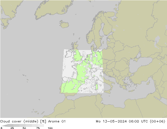云 (中) Arome 01 星期一 13.05.2024 06 UTC