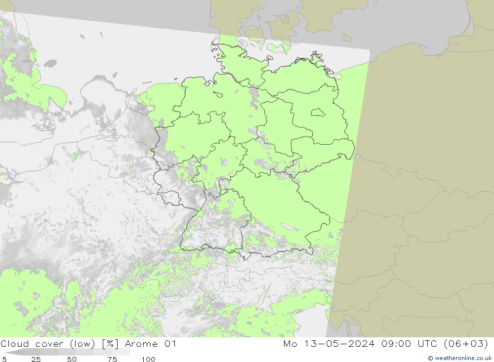 云 (低) Arome 01 星期一 13.05.2024 09 UTC