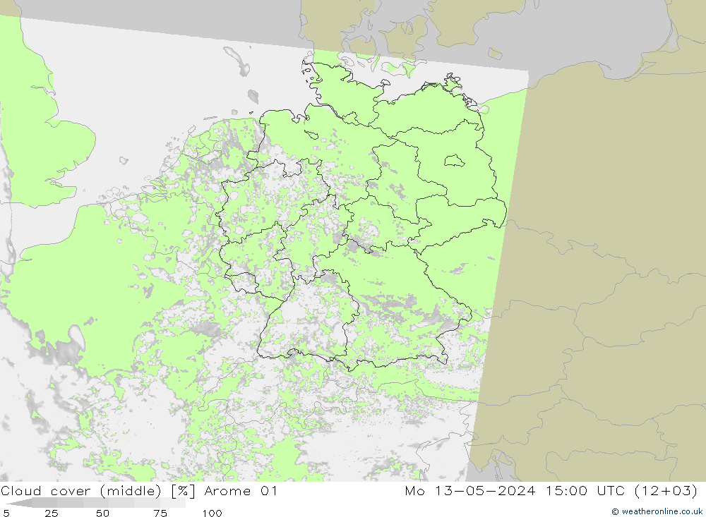 云 (中) Arome 01 星期一 13.05.2024 15 UTC