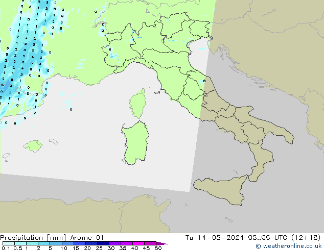 Yağış Arome 01 Sa 14.05.2024 06 UTC