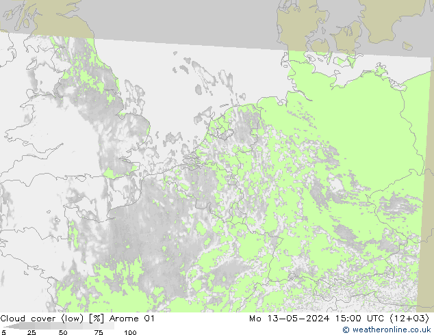 Nubes bajas Arome 01 lun 13.05.2024 15 UTC
