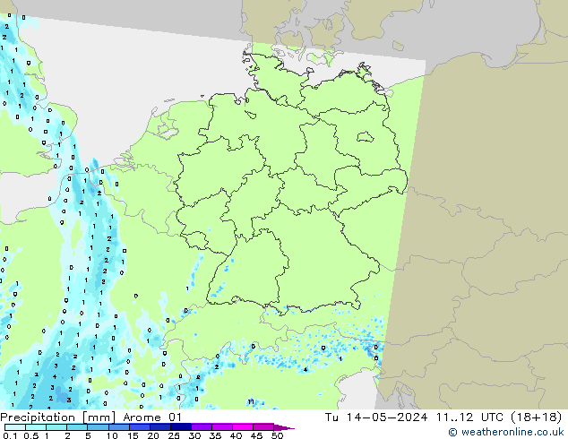 Yağış Arome 01 Sa 14.05.2024 12 UTC