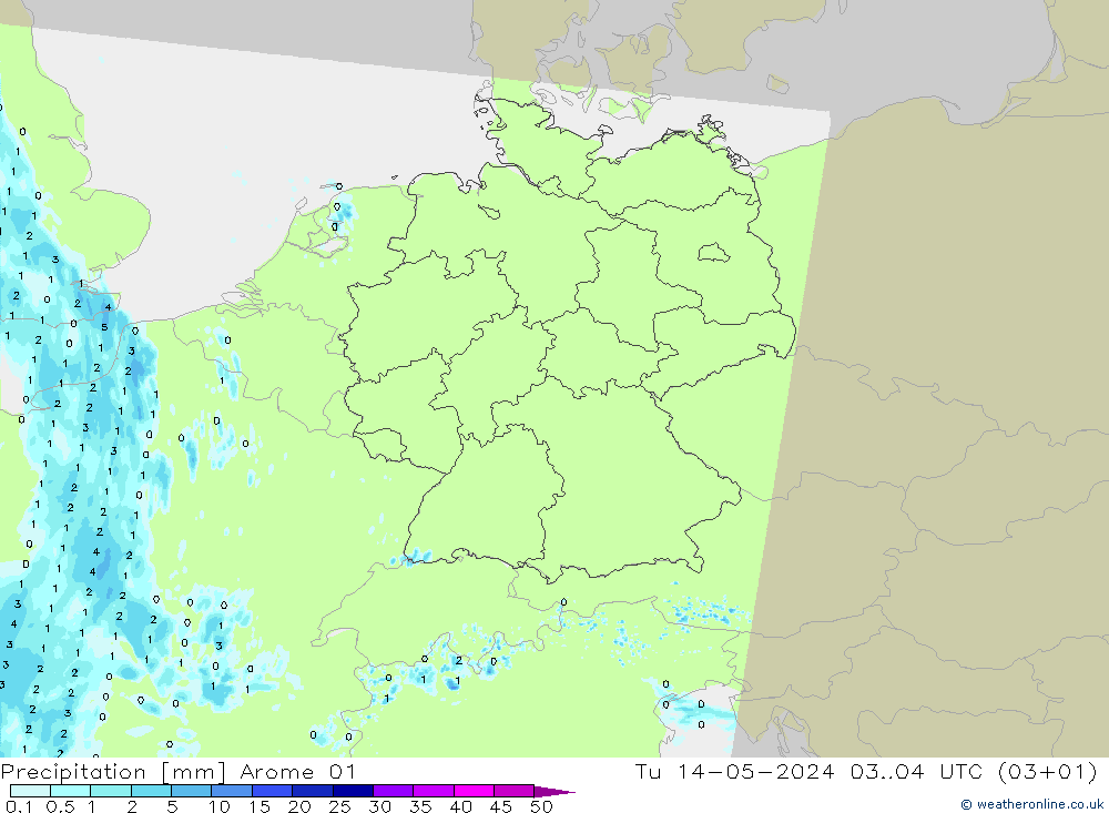 Precipitación Arome 01 mar 14.05.2024 04 UTC