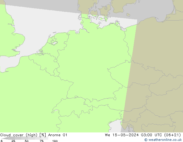 Bulutlar (yüksek) Arome 01 Çar 15.05.2024 03 UTC