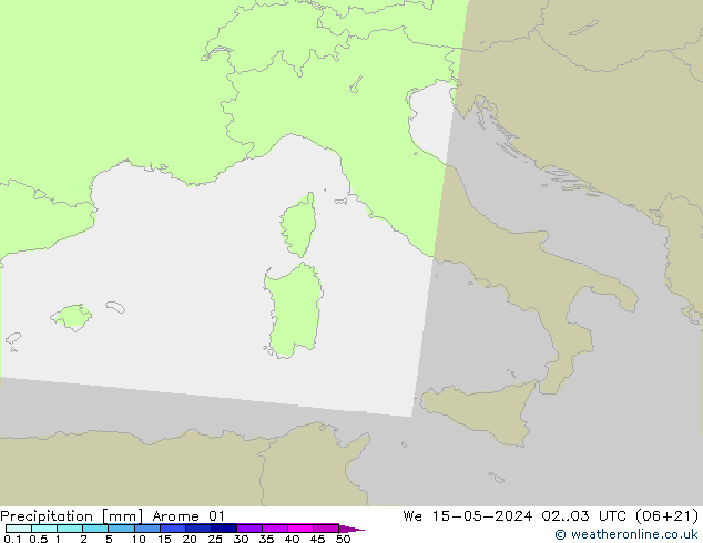 Precipitation Arome 01 We 15.05.2024 03 UTC