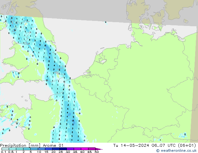 Precipitación Arome 01 mar 14.05.2024 07 UTC