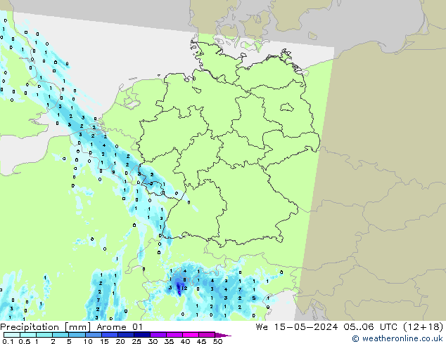Precipitación Arome 01 mié 15.05.2024 06 UTC