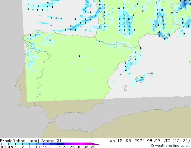 Neerslag Arome 01 wo 15.05.2024 09 UTC