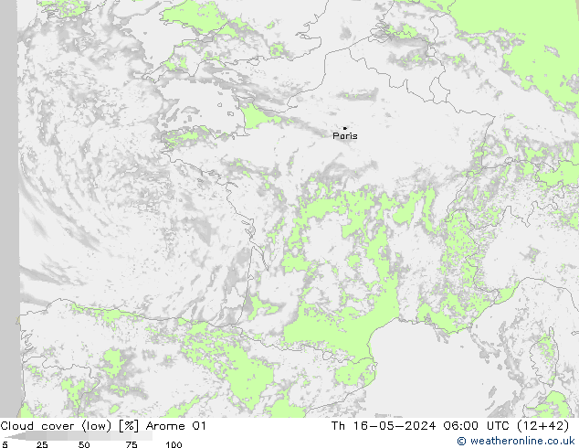 Bulutlar (düşük) Arome 01 Per 16.05.2024 06 UTC