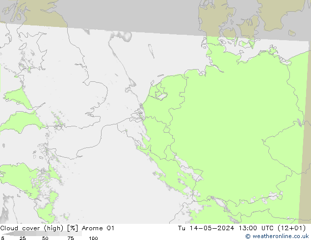 云 (中) Arome 01 星期二 14.05.2024 13 UTC