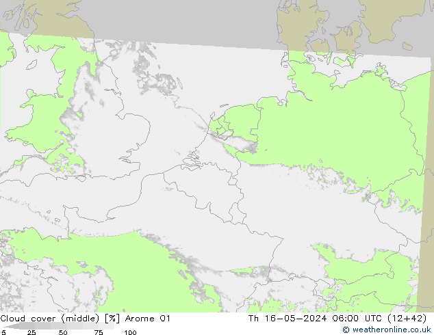 Nubes medias Arome 01 jue 16.05.2024 06 UTC