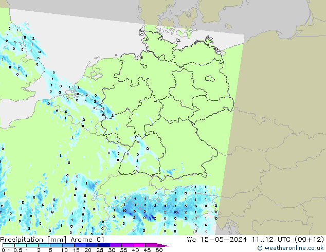 Precipitación Arome 01 mié 15.05.2024 12 UTC