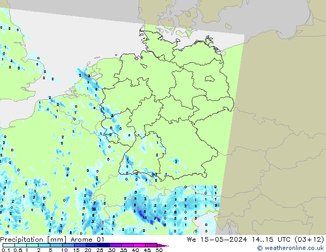 Precipitación Arome 01 mié 15.05.2024 15 UTC