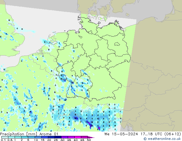 Precipitación Arome 01 mié 15.05.2024 18 UTC