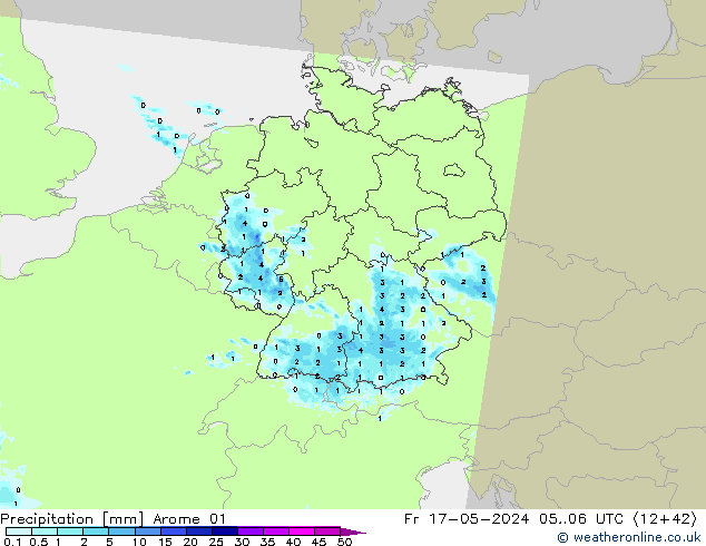 precipitação Arome 01 Sex 17.05.2024 06 UTC