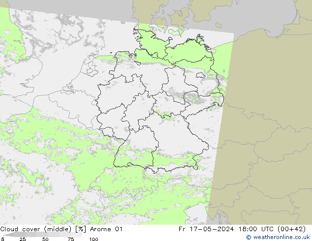 Bewolking (Middelb.) Arome 01 vr 17.05.2024 18 UTC