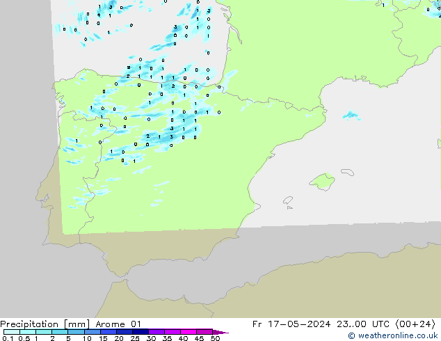 Yağış Arome 01 Cu 17.05.2024 00 UTC