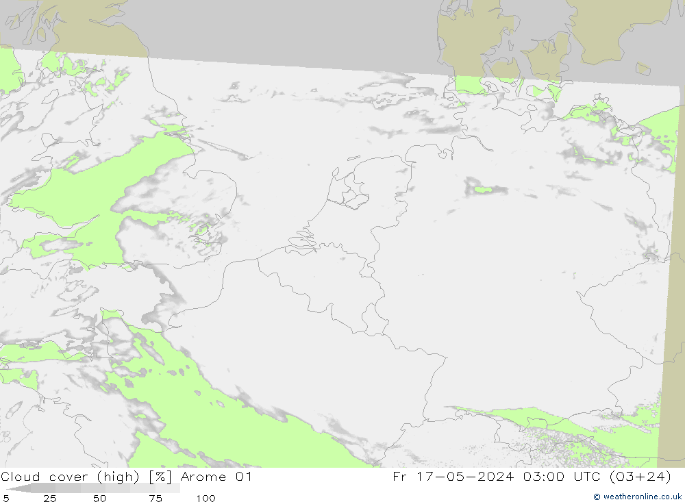 vysoký oblak Arome 01 Pá 17.05.2024 03 UTC