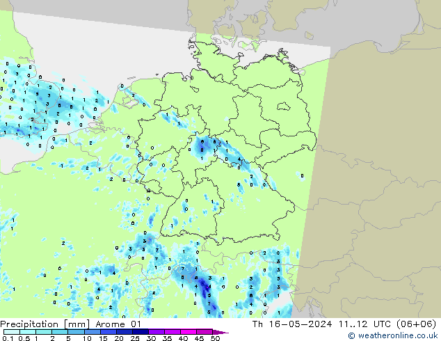 Yağış Arome 01 Per 16.05.2024 12 UTC