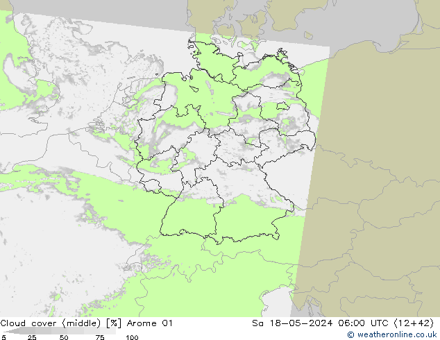 Bewolking (Middelb.) Arome 01 za 18.05.2024 06 UTC